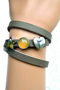 yzANZT[@lbNX[_[z[J{VuXbgO[J[LI[uO[fUCgvcuerno bffelhorn cabochon echt leder pulsera verde oliva caqui verde design tri