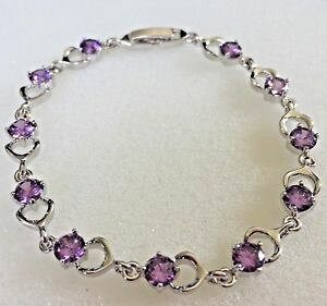 yzANZT[@lbNXAWXgkzCgS[huXbg×vCMXgb prpura amatistas 18k blanco relleno de oro pulsera 75185mm x 7 mm ciruela reino unido boxd