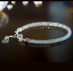 yzANZT[@lbNXC^A{bNXNX^Vo[uXbglujosa pulsera de plata 925 cristal hecha en italia caja de regalo negro rrp 48