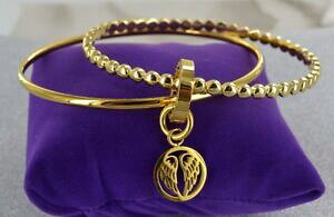 yzANZT[@lbNXS[huXbgZbg_u`[~Ooro stargems genuino alas de ngel se uni a encantador brazalete pulsera doble conjunto de regalo