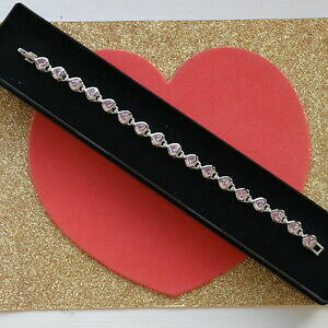 �y���������z�A�N�Z�T���[�@�l�b�N���X�u���X���b�gk�z���C�g�S�[���hhermosa pulsera 18k oro blanco plateado con kunsite 11 gr 7 inc largo en caja