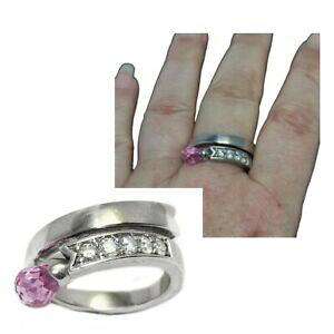 �y���������z�A�N�Z�T���[�@�l�b�N���X�����O�W���R�j�E���\���b�h�V���o�[�s���N�V���c�W���G��anillo original de plata maciza 925 circonio blanco y rosa camiseta 58 joya