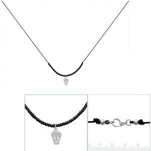yzANZT[@lbNXRA[ebgDfAWFgktN[WRjEcollier tete de mort crane perles et zirconium en argent neuf