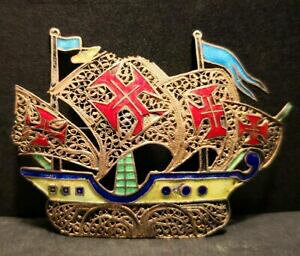 �y���������z�A�N�Z�T���[�@�l�b�N���X�K���I���u���[�`broche navire galion portugais filigrane ancien