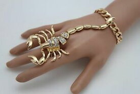 【送料無料】アクセサリー　ネックレスチェーンブレスレットハンドリングスレーブpara dama de oro escorpin metal mano pulsera cadena esclava anillo conectadas