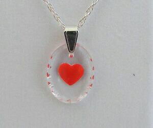 �y���������z�A�N�Z�T���[�@�l�b�N���X�K���Xpintado a mano corazn cristal oval colganterojo
