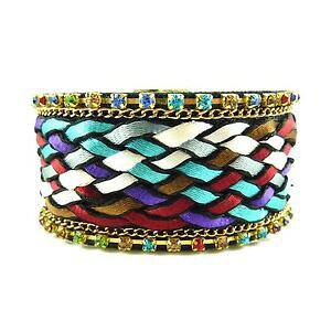 �y���������z�A�N�Z�T���[�@�l�b�N���X�u���X���b�g�t�@���R�g��bracelet brsilien multicolore ethnique tendance t femme coton tress chaine