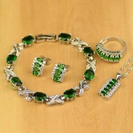 【送料無料】アクセサリー　ネックレスアクセサリーネックレスペンダントブレスレットイヤリングリングセットmujeres collar colgante pendientes de accesorios anillos joyera conjuntos de verde oval p