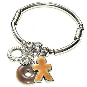 �y���������z�A�N�Z�T���[�@�l�b�N���X�u���X���b�g�v���[�N�A���W�F���gcorinne siltis bracelet lastique plaqu argent breloques mail bijou