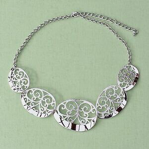 yzANZT[@lbNXRA[J[Vo[lbNX`F[AJ[nuevo 40cm7, 5cm collier color plata filigrana anclaje collar cadena noble