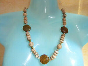 �y���������z�A�N�Z�T���[�@�l�b�N���X�I�[�V�����W���X�p�[�����O�l�b�N���X�S�[���f���V���o�[opalit con ocean jaspe 56 cm largo collarschlisse 925 plata dorado