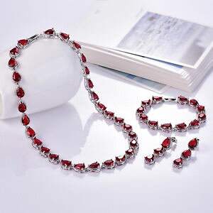 yzANZT[@lbNXNX^NAhermoso lleno de oro blanco rojo y claro cristal joyas conjunto