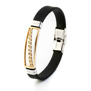 yzANZT[@lbNX^CvX`[uXbgNXvVo[S[hubNuXbgp^[para hombres pulsera brazalete tipo esposa acero pliegue sobre broche plata oro pat