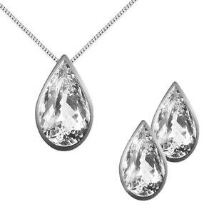 �y���������z�A�N�Z�T���[�@�l�b�N���Xparure collana orecchini a forma di goccia in argento con punto luce cristallo