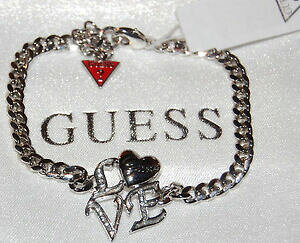 �y���������z�A�N�Z�T���[�@�l�b�N���X�^�O�G�i����nuevo con etiqueta guess plata metalrhinestones esmalte negro amor