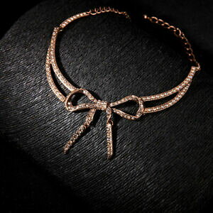 �y���������z�A�N�Z�T���[�@�l�b�N���X�l�b�N���X�K���X�{�E�^�C���g��collar corto dorado dos hilera cristal grande pajarita retro matrimonio osc5