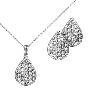 yzANZT[@lbNXAWFgparure collana orecchini a forma di goccia in argento con strass