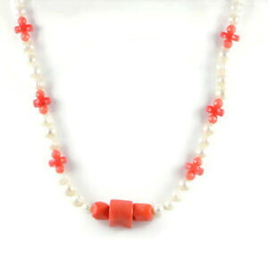 yzANZT[@lbNXC`lbNXIW10x8 mm de agua dulce perla gemstome naranja granos de 24 pulgadas hecho a mano collar de coral
