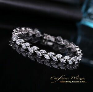 yzANZT[@lbNXuXbgXtXL[NX^zCgS[hbrazalete pulsera 18k blanco oro con swarovski aaa cristales nuevo 18,5 cm