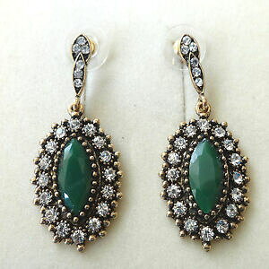 yzANZT[@lbNXS[hrALorecchini donna retr colore oro con smeraldi e zirconi bianchi 161 s