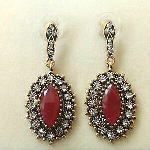 yzANZT[@lbNXS[hr[jbVrALorecchini donna retr colore oro con rubini rossi e zirconi bianchi 162 s