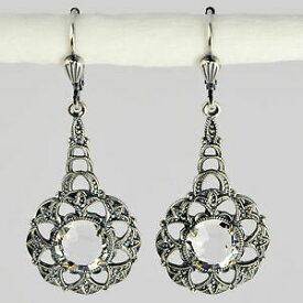 【送料無料】アクセサリー　ネックレスgrevenkmper pendientes swarovski cristal de plata alrededor de vintage retro claramente crystal