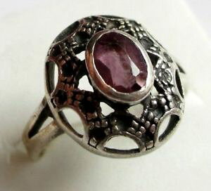 yzANZT[@lbNXAWFgJ{Vre[Wbague en argent poinonne cabochon amthyste ancien bijou vintage ressouder