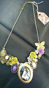 �y���������z�A�N�Z�T���[�@�l�b�N���X�n���h���C�h�l�b�N���X�r���e�[�W�f�U�C���}���`hecho a mano diseo vintage collar multi adornado altamente embellecido