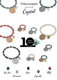 【送料無料】アクセサリー　ネックレスフレーズ10 buoni propositi bracciale donna acciaio e rondelle in cristallo con frase