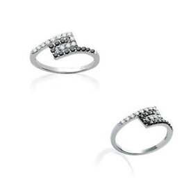 【送料無料】アクセサリー　ネックレスbague en argent et zirconium noirs et blancs taille au choix du 50 au 60