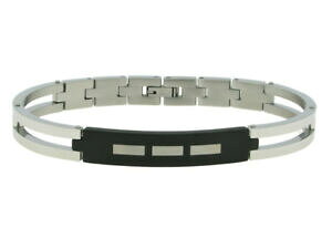 �y���������z�A�N�Z�T���[�@�l�b�N���X�u���X���b�g�}�����[�R���A�X�e�����X�X�`�[���v���[�gplaca de acero inoxidable negro de pulsera varonil 21 cm seor correa un candado de mano