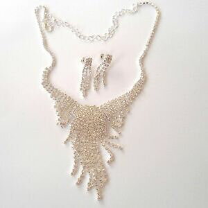 yzANZT[@lbNXejXAWFgrALparure tennis collana e orecchini colore argento zirconi bianchi a rete 74 m