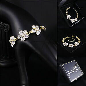 yzANZT[@lbNXuXbgS[ht[uXbgXtXL[GguX^[cirujana, pulsera, brazalete flor dorado pl, swarovski elements, incl estuche