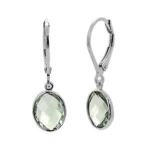 yzANZT[@lbNXX^[OVo[O[AWXgCOreal plata esterlina 925 y genuino verde amatista oval criolla pendientes