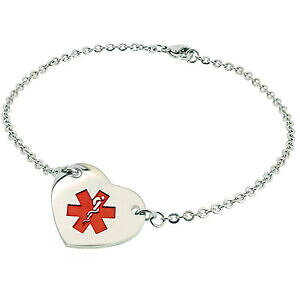 �y���������z�A�N�Z�T���[�@�l�b�N���Xinfantil mujer para ella acero alerta mdica identificador corazn