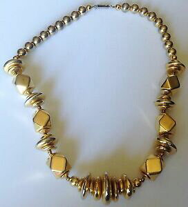 �y���������z�A�N�Z�T���[�@�l�b�N���X�R���A�[�f�r���e�[�Wcollier bijou vintage tout de perles en formes de couleur or brillant c4