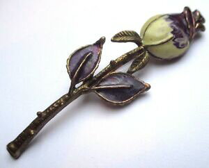 【送料無料】アクセサリー ネックレスブローチヴィンテージブロンズベージュバイオレットancienne broche bijou vintage fleur tulipe bronze mail beige et violet 3331