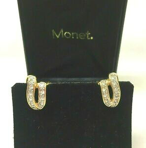 yzANZT[@lbNXCXg[WG[re[WlNbvCOjoyas vintage deslumbrantes firmado rhinestone pendientes clip monet