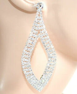 �y���������z�A�N�Z�T���[�@�l�b�N���X�A���W�F���gorecchini donna argento pendenti ovali sposa strass eleganti cerimonia e90