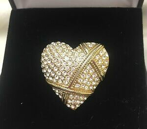 �y���������z�A�N�Z�T���[�@�l�b�N���Xjoyas vintage firmado rhinestone corazn broche colgante impresionante