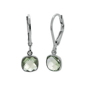 yzANZT[@lbNXX^[OVo[AWXgNI[O[XNGACOreal plata esterlina 925 y genuino verde amatista cuadrado criolla pendientes