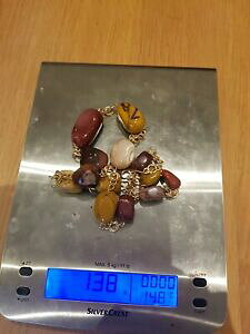 yzANZT[@lbNX^ulbNXX[v530cts mookite grandes tumble alambre de cobre chapado en oro collar y pendiente conjunto