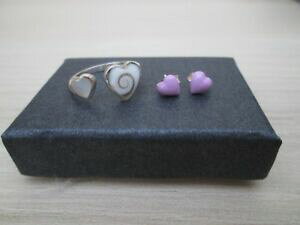 yzANZT[@lbNXn[gOAoX^[OVo[n[gCOavalon en forma de corazn anillo amp; aretes corazn prpura en plata esterlina 925