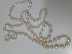 �y���������z�A�N�Z�T���[�@�l�b�N���X120 cm natural blanco agua dulce perlas gran largo collar de perlas