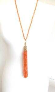 yzANZT[@lbNXy_glbNXCMX^bZAJEgcoral durazno con cuentas borla colgante collar de declaracinreino unido vendedor