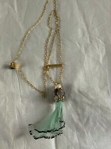 �y���������z�A�N�Z�T���[�@�l�b�N���X�A�J�E���g�y���l�b�N���X��artisan hecha a mano con cuentas y pluma nocturne collar rrp 75