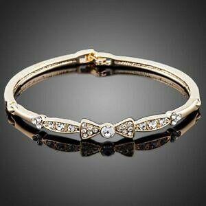 yzANZT[@lbNXpulsera brazalete baado en oro con lazo para mujer damas chicas mbr0033