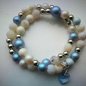 yzANZT[@lbNXnhChXtXL[r[Yr[YzCguXbghecho a mano perlas de swarovski con gata con cuentas pulsera joyera conjunto blanco