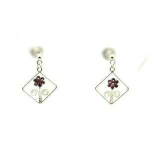 yzANZT[@lbNXX^[OVo[t[COAWXgtoc plata de ley pequeo pendientes de flor de cristal de amatista