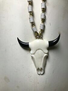 yzANZT[@lbNXlbNXazuni tallada en hueso steer cabezacalavera collar